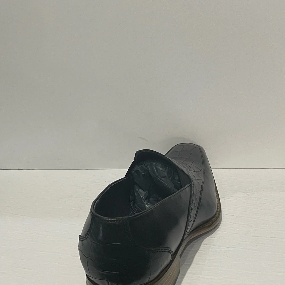 Duca shoes dressy slip on black Italian leather point toe